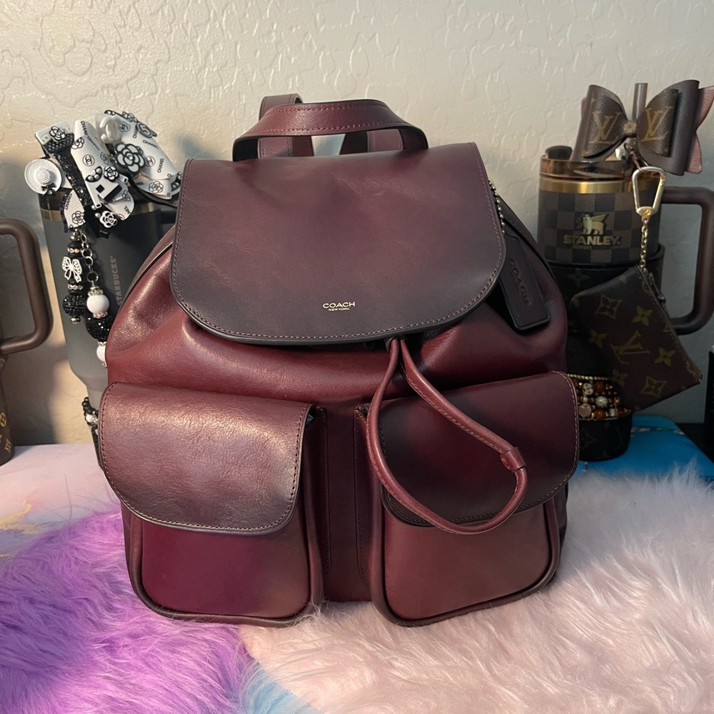 Coach Merlot Leather Backpack